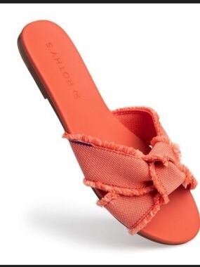 Rothy's Coral Bow Slide Sandal